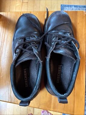 Skechers Men's Brown Leather Lace-Up Oxfords